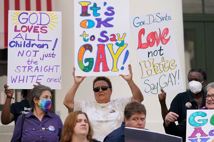 Demonstrators express support for LGBT club at Brandon High School