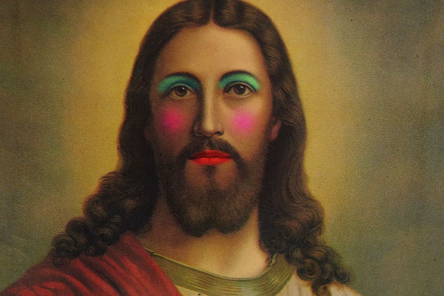painting of jesus christ dressed in drag