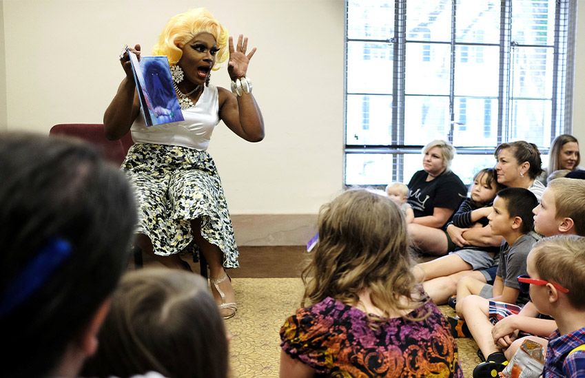 A Drag Queen at Drag Queen Story Hour