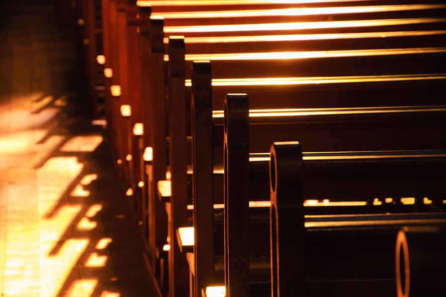 Empty pews in a church