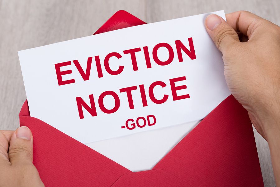 eviction notice signed by god
