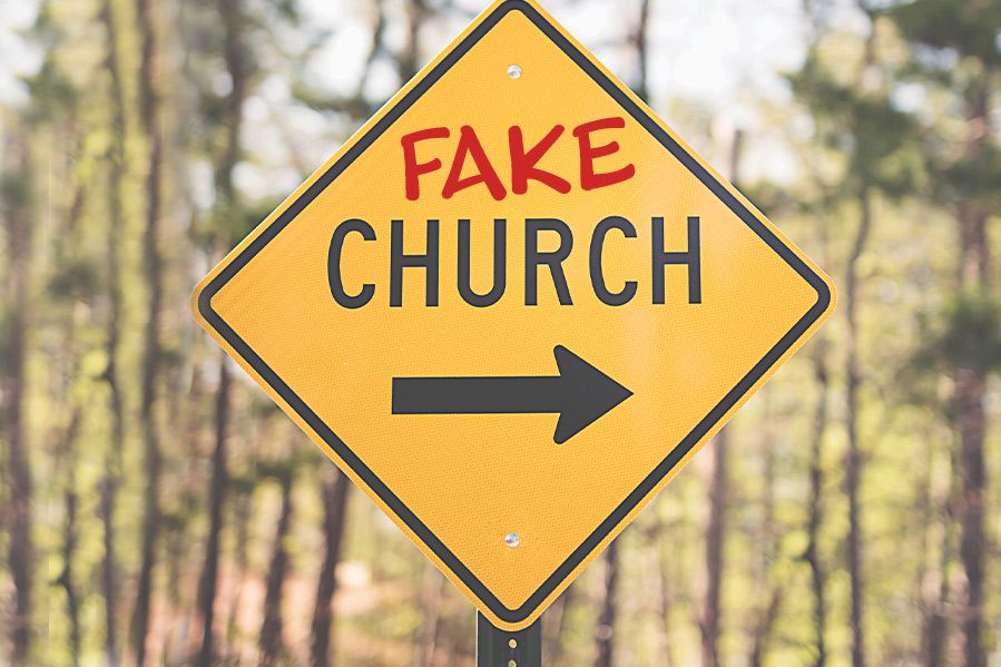 fake church sign