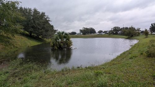 Agricultural field flooded after heavy rainfall
