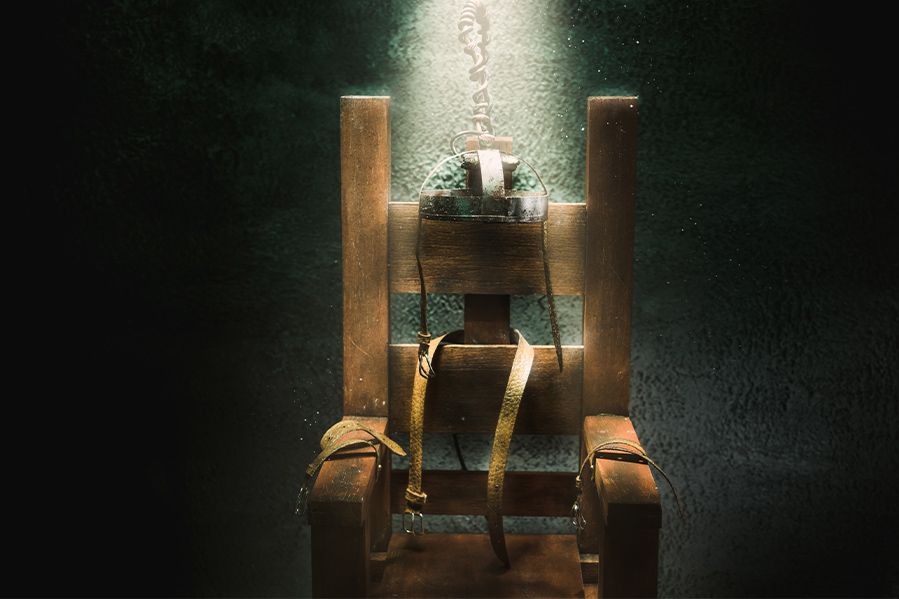 electric chair in dark
