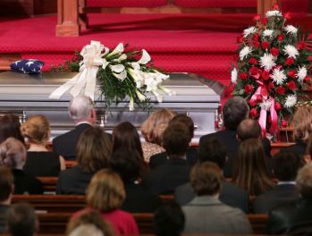 A funeral in a church
