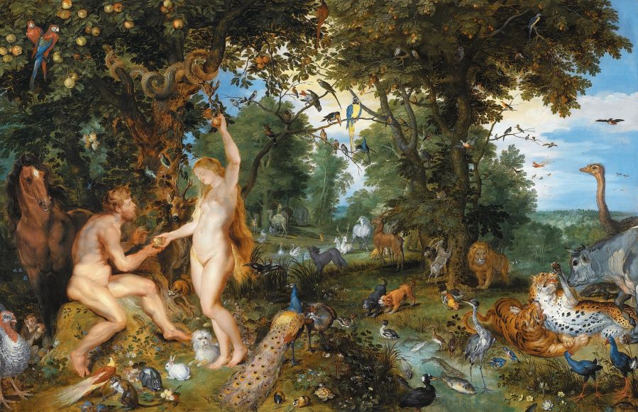 Oil painting of the Garden of Eden