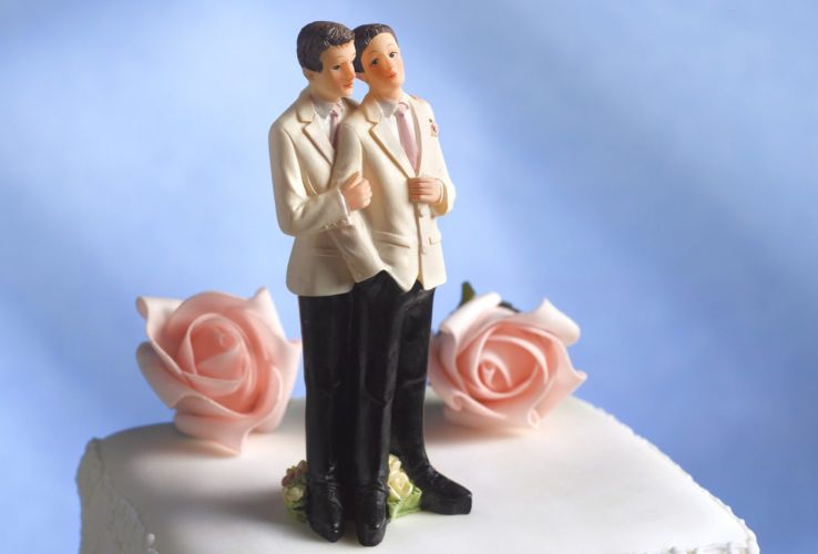 Wedding cake for a gay wedding