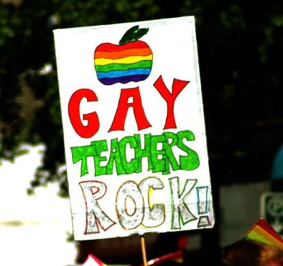 Sign supporting gay teachers