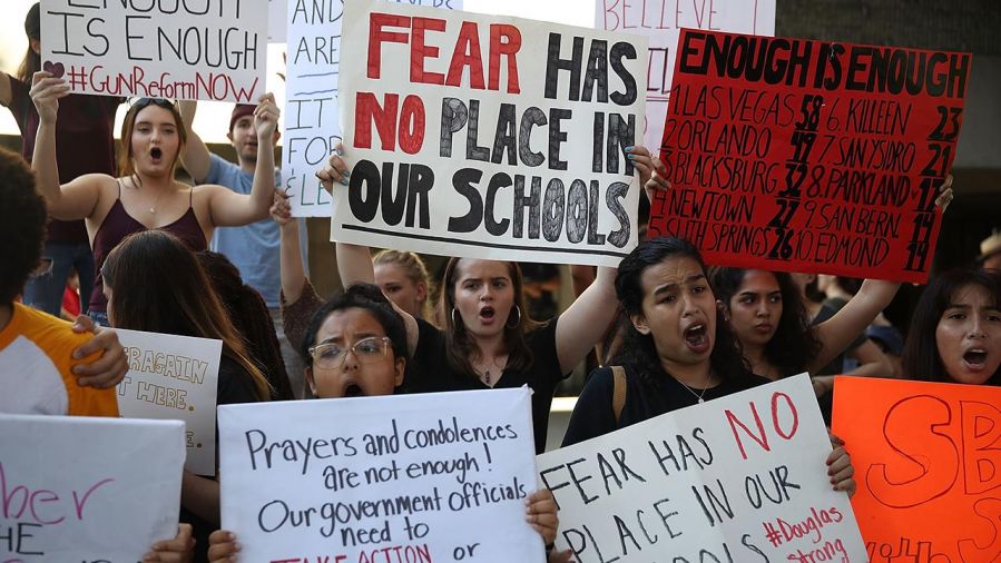 Kids protesting gun control