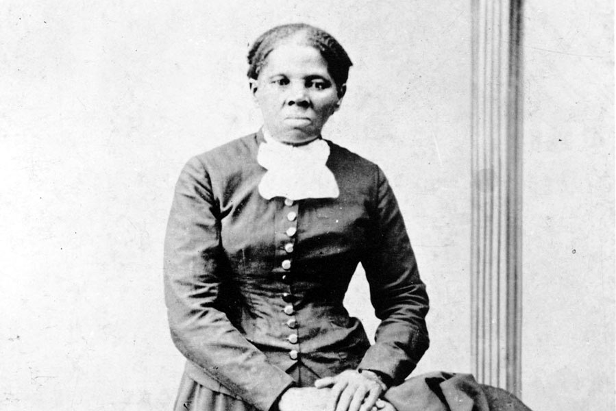 A black and white photo of Harriet Tubman