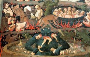 1700s painting depicting Satan and Hell