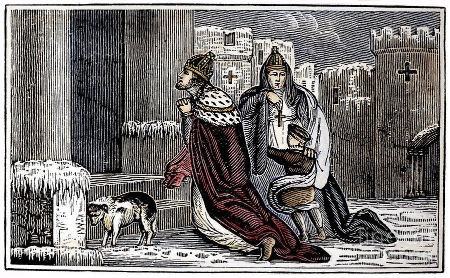 Emperor Henry IV kneeling