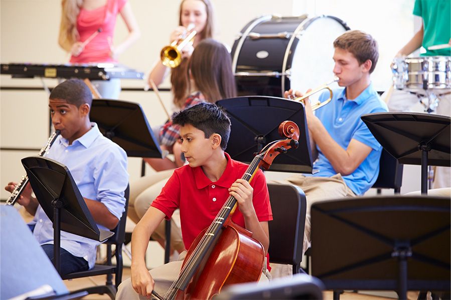 high school band practicing