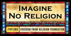 Freedom from Religion logo stating Imagine No Religion