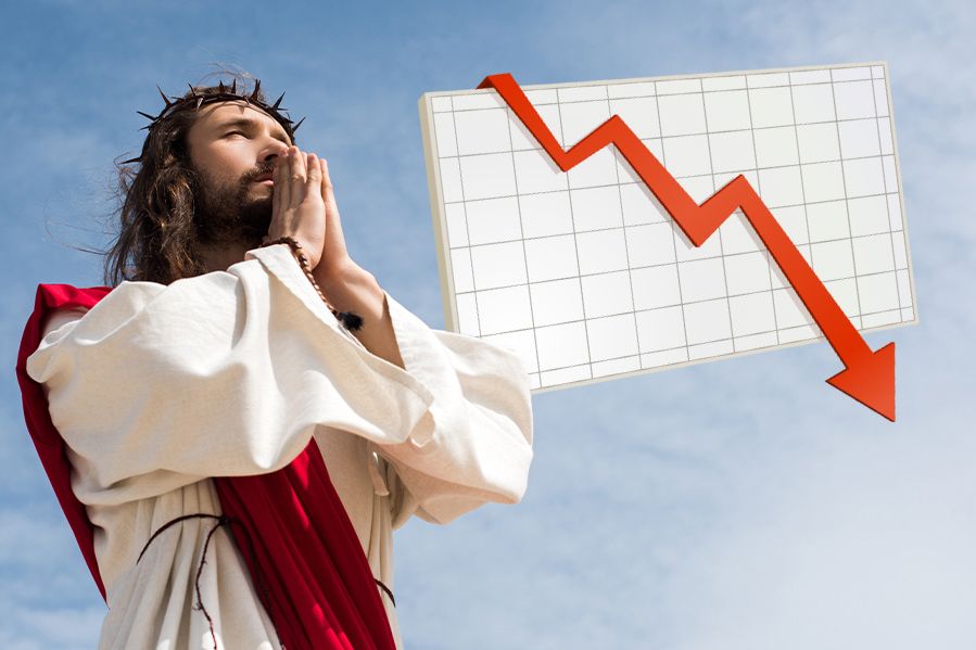graph showing decline in literal belief in Bible