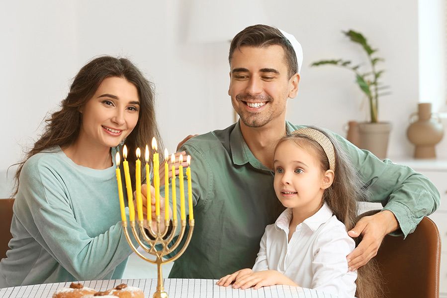 jewish family, father, mother and child