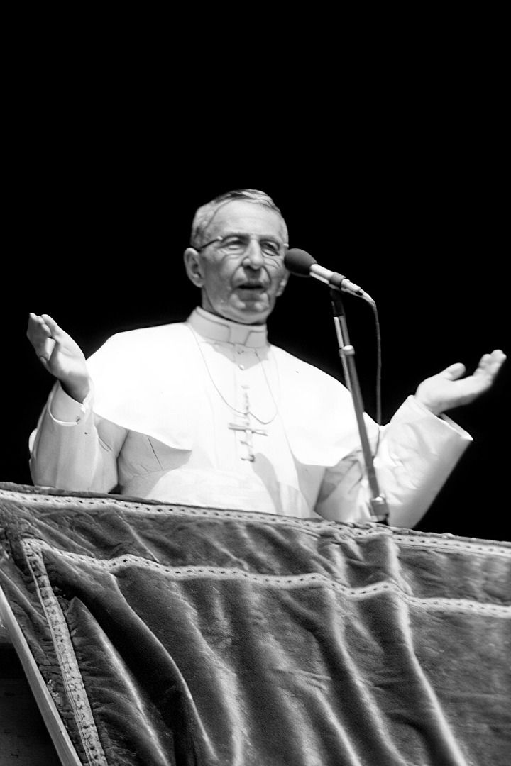 Pope John Paul I addresses pilgrims from a Vatican window during his 33-day papacy in 1978.