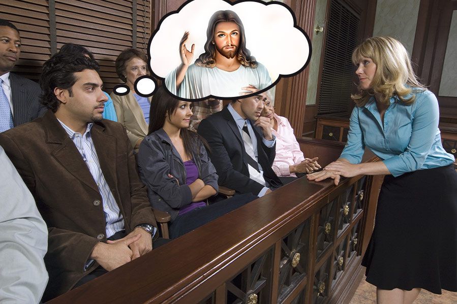 Juror thinking about Jesus