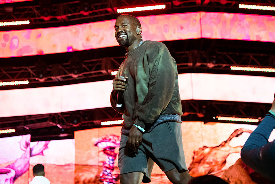 Kanye West performing at Coachella