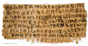 Karen L. King Coptic Script Papyrus