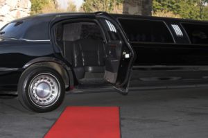 Limo door open at red carpet