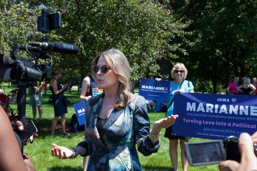 Marianne Williamson campaigning in Iowa