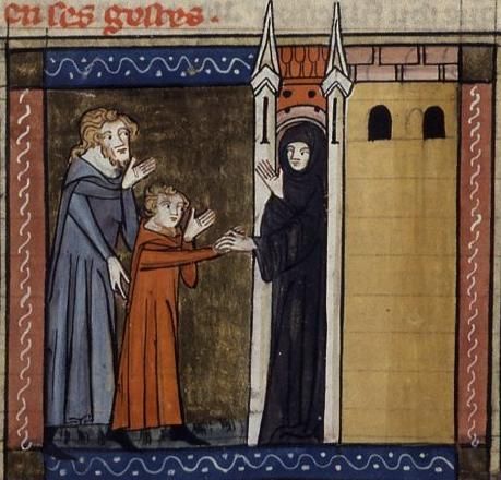A colorful illustration from the Mazarine bible displays the story of creation.