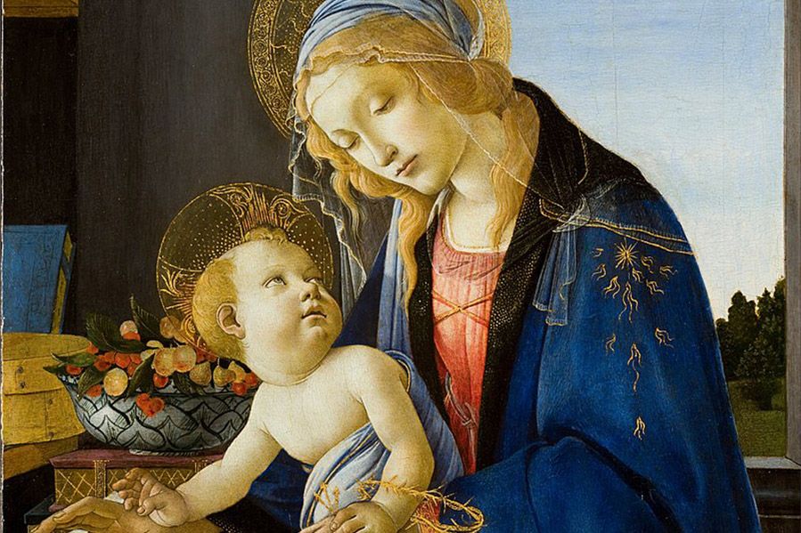 painting of virgin mary with baby jesus