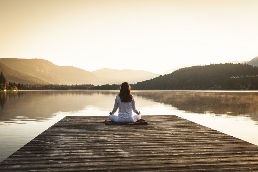 Person meditating