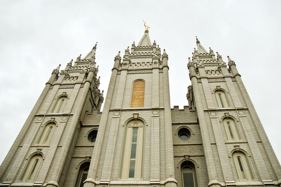 low angle image of mormon temple