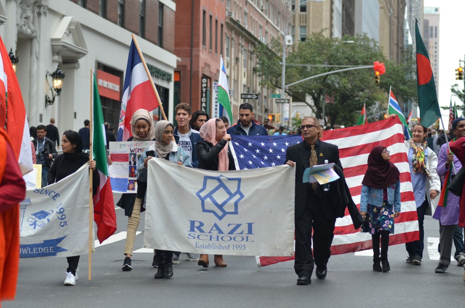Participants at the Muslim Day Parade on Madison Avenue in New York City.