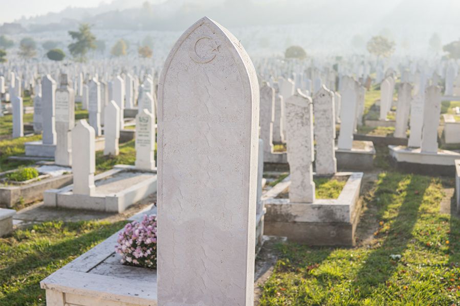 Muslim gravestone in cemetery