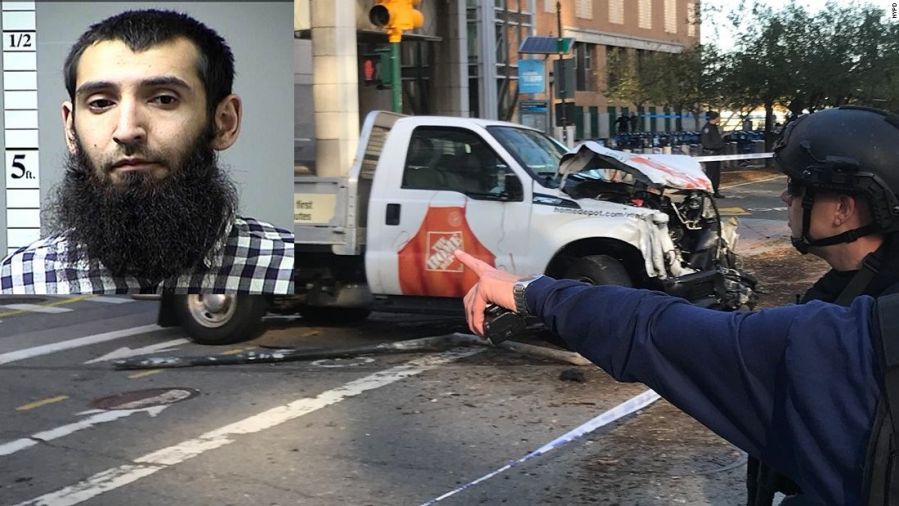 A terrorist drove a truck into a crowd of people in Manhattan
