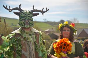 British Green Man and May Queen during Pagan festival