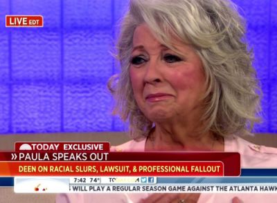 Paula Deen crying on TV.