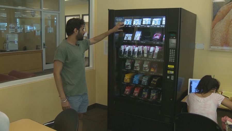 A vending machine carrying Plan B