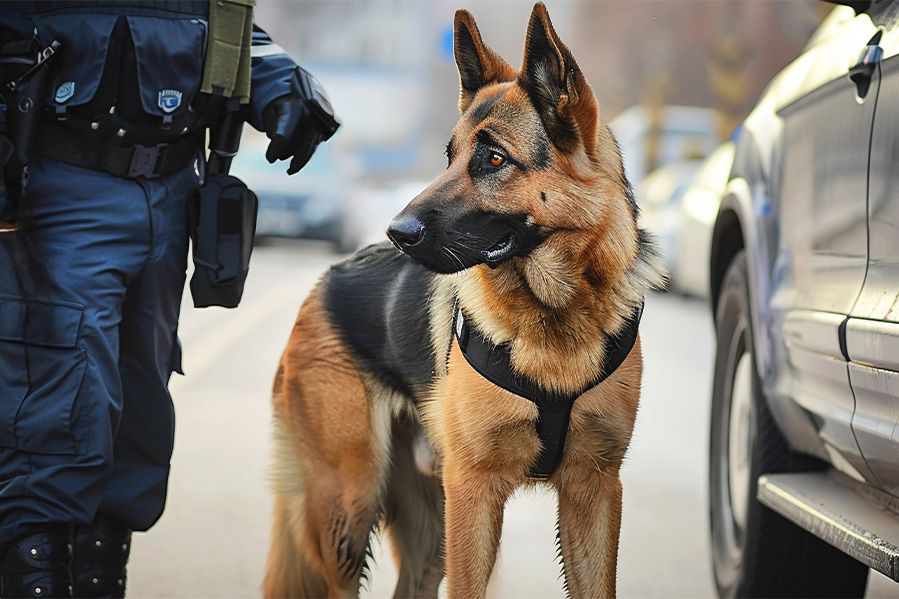 police dog with handler
