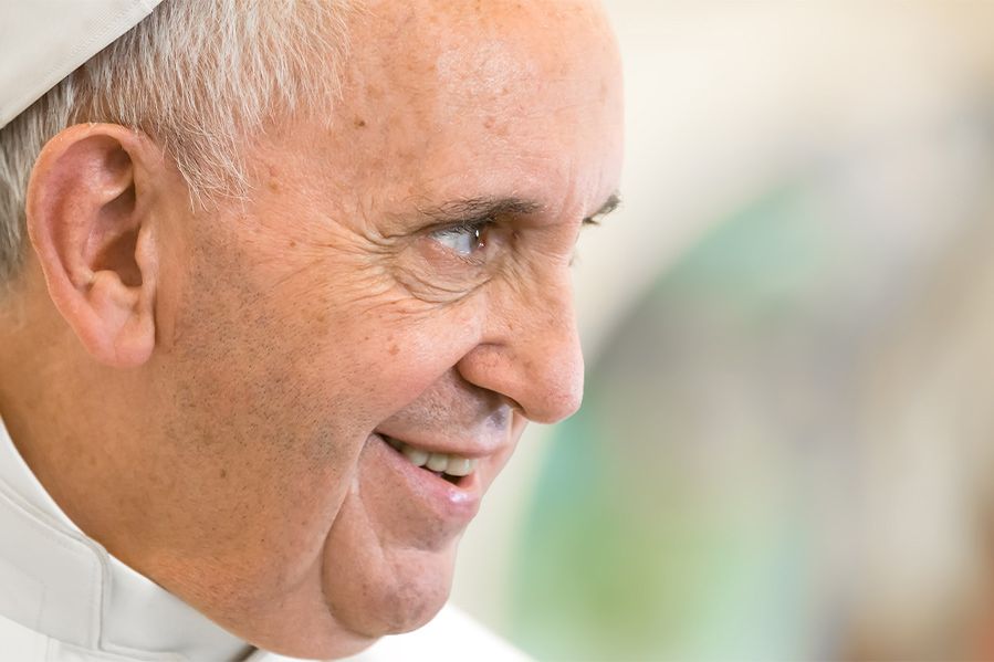 Pope Francis smiling profile