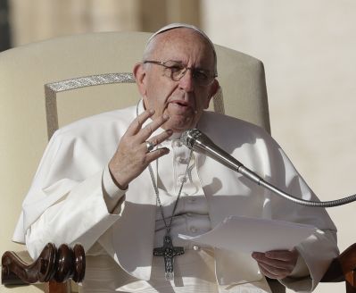 Pope Francis speaking in Myanmar