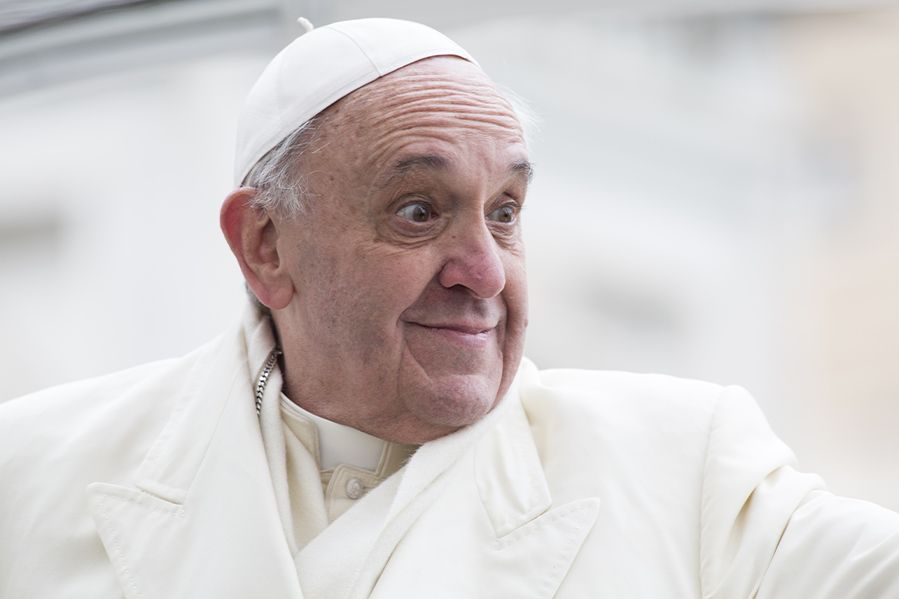 Pope Francis looking shocked