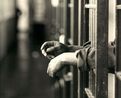 Man behind bars in prison