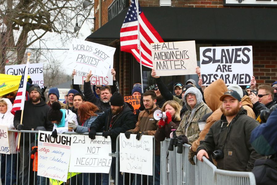 Protesters attend "March for Our Guns" rally
