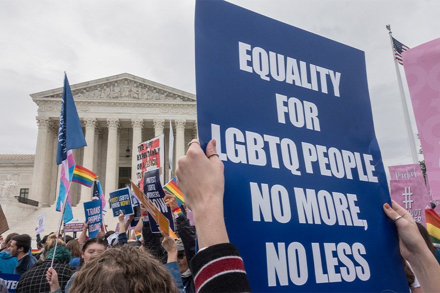 pro-lgbt protest outside supreme court