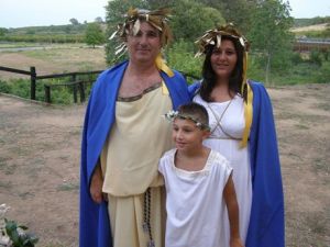 A Greek family celebrating Prometheia