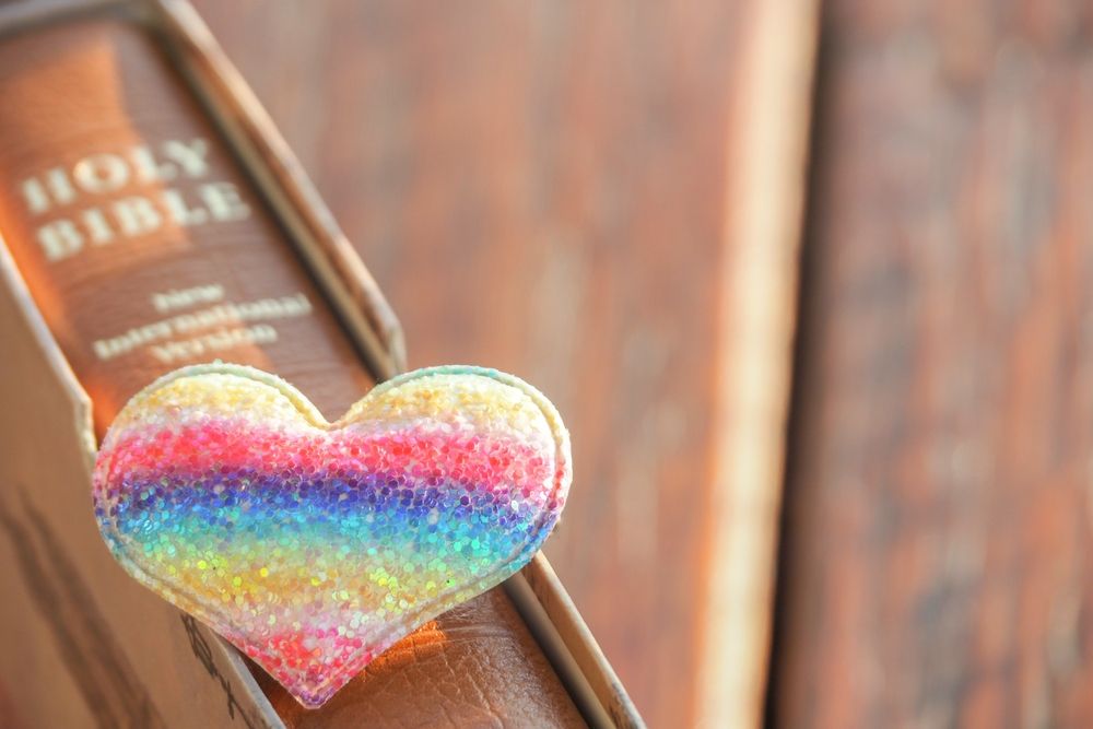 Rainbow bible heart