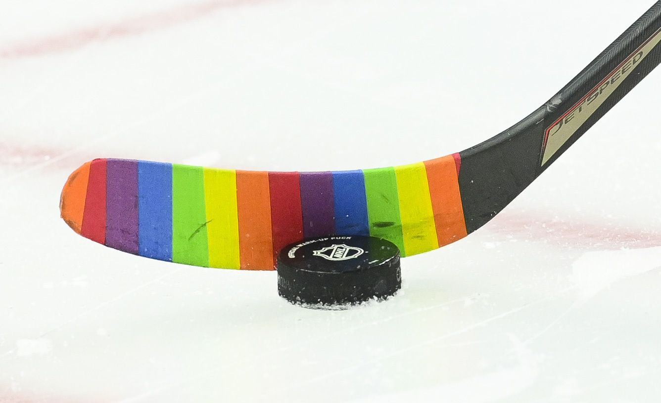 Rainbow hockey stick