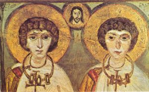 7th century painting of the saints sergius and bacchus