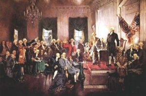 Painting of the signing of the Constitution of the United States
