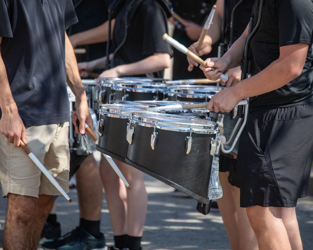 school marching band percussion section