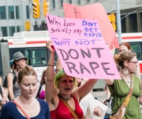 women protesting rape culture